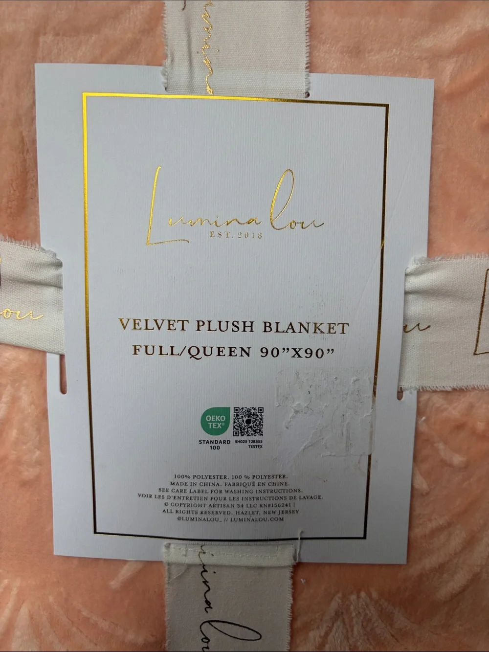 Velvet Plush Blanket - Peach